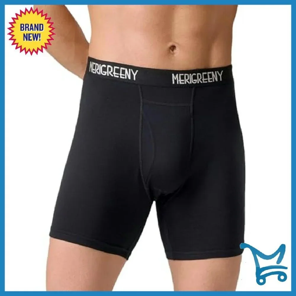 Men's 100% Merino Wool Boxer Briefs - Breathable Moisture-Wicking Underwear